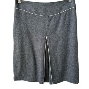Filippa‎ Y2K Minimalist Preppy Tailored Wool Blend Speckled Tweed Skirt Grey 2